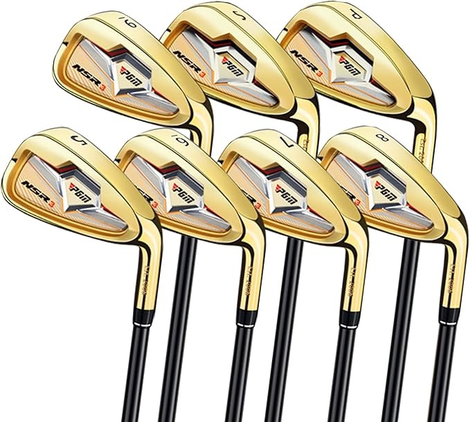 PGM Golf Clubs NSR III Golf Iron Set Thru Gap Wedge with Graphite Shafts for Right-Handed Golfers - S Flex